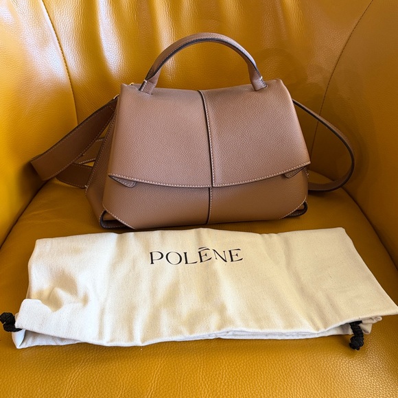 Polene Mokki Mini Textured Camel Shoulder Bag - Picture 2 of 12